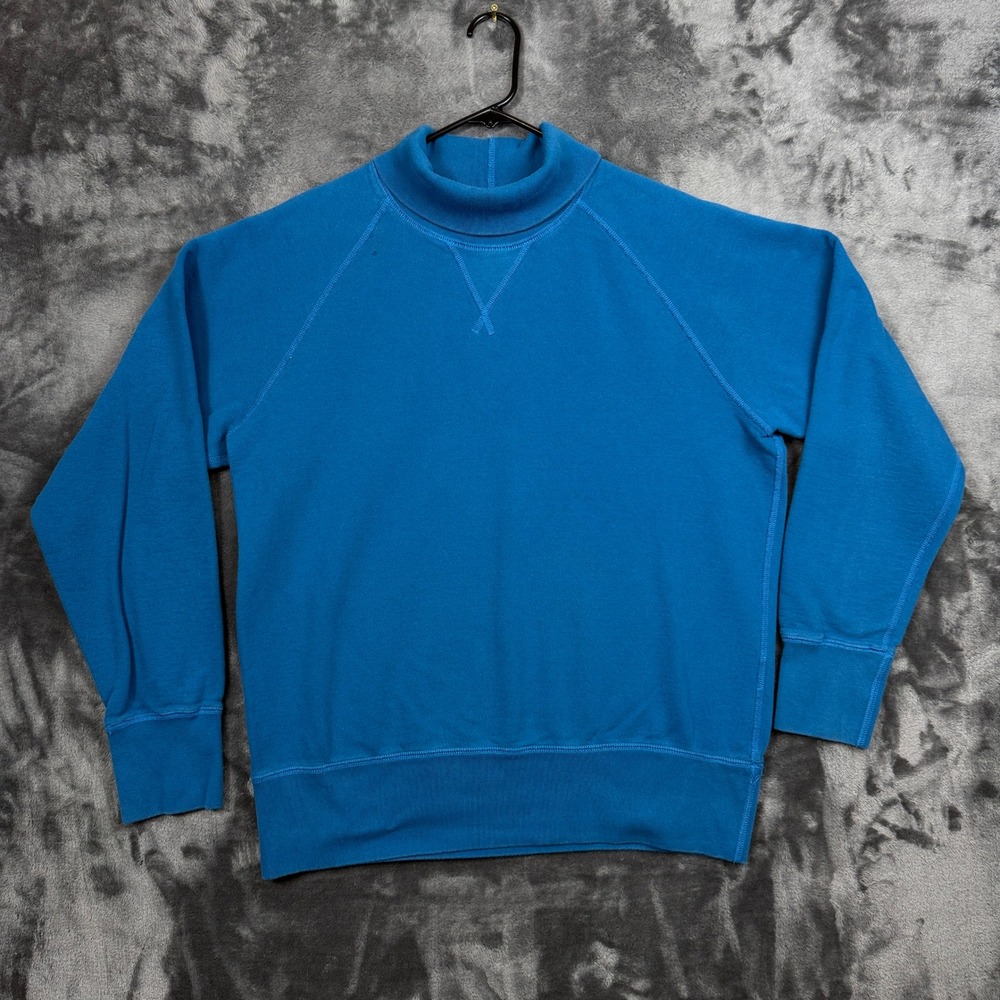Champion x Todd Snyder Mock Neck Sweatshirt Mens Large Blue Raglan Canada Made